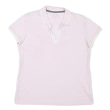 NAUTICA Womens Pink Short Sleeve Plain Polo Shirt L Cotton Blend Casual