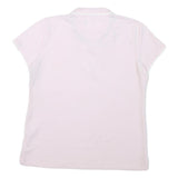 NAUTICA Womens Pink Short Sleeve Plain Polo Shirt L Cotton Blend Casual