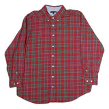 TOMMY HILFIGER Mens Red Check Shirt 2XL Cotton Long Sleeve Button Down