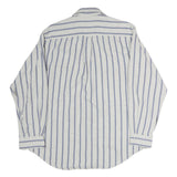 NAUTICA Mens White & Blue Striped Casual Cotton Shirt M Long Sleeve Button Down