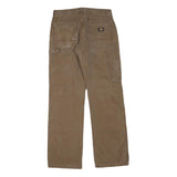 DICKIES Womens Regular Fit Brown Cotton Blend Straight Leg Trousers W32 L32