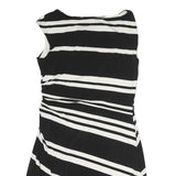 LAUREN RALPH LAUREN Womens Black & White Striped Day Polyester Dress L
