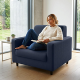 Anyseat 1-Seater Sofa Cover – Plain Navy Blue Style Slipcover for Living Room Chair Protection