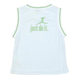 NIKE Girls Light Blue & Green Sleeveless Jersey M Just Do It