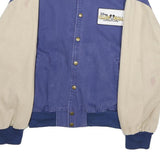 DISNEY Mens Blue & Cream Cotton Blend Button Jacket M California Adventure Patch