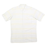 HIT FASHION Mens White Shirt S Cotton Blend Casual Short Sleeve Button Pocket