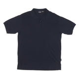 NAUTICA Mens Navy Blue Short Sleeve Plain XL Cotton Blend Polo Shirt