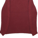 CALVIN KLEIN Mens Red Patterned Half Zip Chunky Knit Jumper M Cable Knit