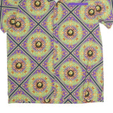 MYSTERY LAND Mens Purple Printed Classic Shirt Short Sleeve Button Collar L
