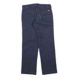 DICKIES Mens Cotton Blend Slim Navy Blue Trousers W29 L30 Casual Workwear Zip