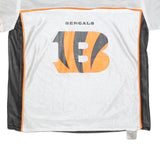 NFL Mens White & Orange Bengals Graphic T-Shirt M Short Sleeve V-Neck Sportswear