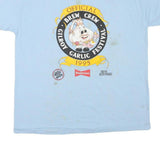 THE BEST Mens Light Blue Official Brew Crew Gilroy Garlic Festival 1995 T-Shirt