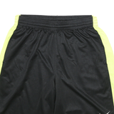 NIKE Mens Black & Yellow Sports Shorts L W28 Polyester Blend Breathable