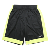 NIKE Mens Black & Yellow Sports Shorts L W28 Polyester Blend Breathable