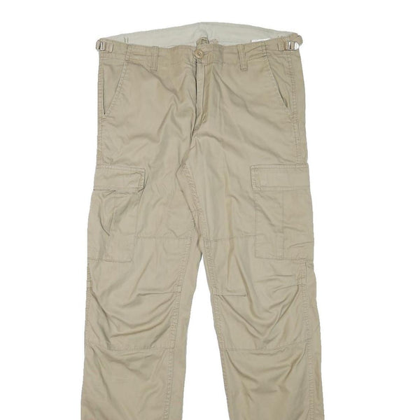 CARHARTT Mens Cotton Blend Beige Workwear Regular Straight Trousers W32 L31