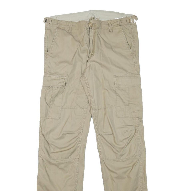 CARHARTT Mens Cotton Blend Beige Workwear Regular Straight Trousers W32 L31