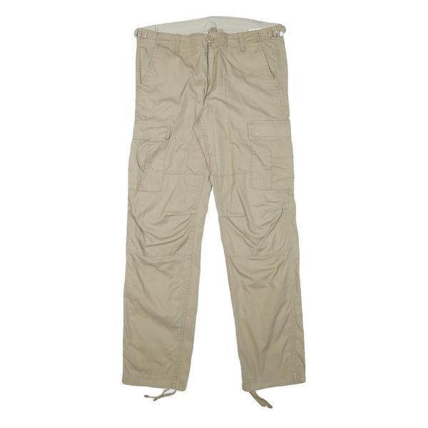 CARHARTT Mens Cotton Blend Beige Workwear Regular Straight Trousers W32 L31