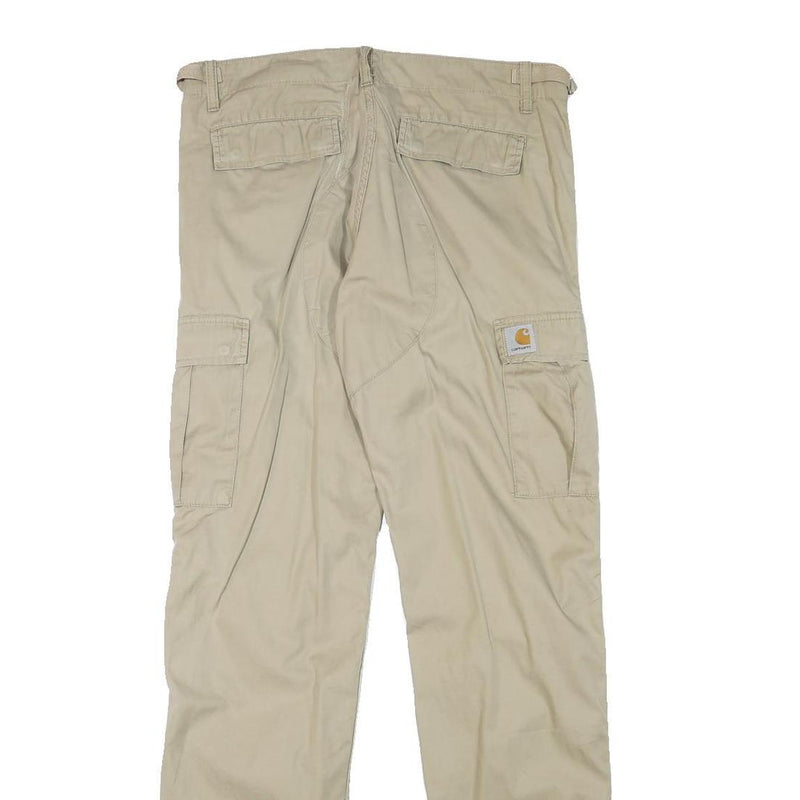 CARHARTT Mens Cotton Blend Beige Workwear Regular Straight Trousers W32 L31