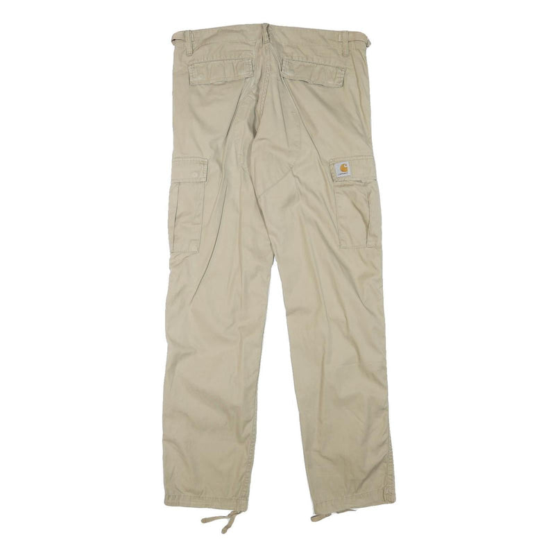 CARHARTT Mens Cotton Blend Beige Workwear Regular Straight Trousers W32 L31