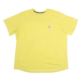 CARHARTT Mens Yellow Polyester Blend T-Shirt 2XL Short Sleeve Crew Neck Pocket