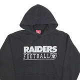 NFL Mens Black Raiders Football Pullover Hoodie L Cotton Blend Sportswear