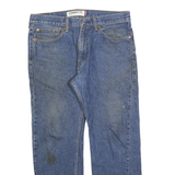 LEVI'S 505 Mens Blue Cotton Regular Straight Denim Stone Wash Jeans W34 L29