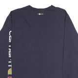 CARHARTT Mens Navy Blue Graphic T-Shirt M Long Sleeve Crew Neck Workwear