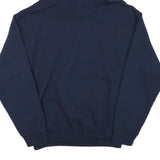 GILDAN Mens Blue Airport Basketball Hoodie M Cotton Blend Pullover Sweatshirt