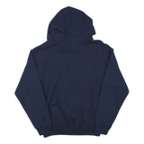 GILDAN Mens Blue Airport Basketball Hoodie M Cotton Blend Pullover Sweatshirt