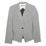 BOSS HUGO BOSS Womens Grey Wool Blend Blazer Jacket UK 4 Tailored Button Closure