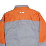 STARTER Mens Grey & Orange Zip Jacket XL Polyester Colour Block Pockets Casual