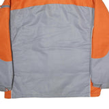 STARTER Mens Grey & Orange Zip Jacket XL Polyester Colour Block Pockets Casual