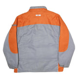 STARTER Mens Grey & Orange Zip Jacket XL Polyester Colour Block Pockets Casual