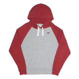 NIKE Mens Grey & Red Hooded Pullover Hoodie S Casual Cotton Blend