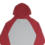 NIKE Mens Grey & Red Hooded Pullover Hoodie S Casual Cotton Blend