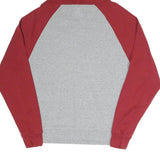 NIKE Mens Grey & Red Hooded Pullover Hoodie S Casual Cotton Blend