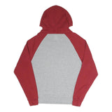 NIKE Mens Grey & Red Hooded Pullover Hoodie S Casual Cotton Blend