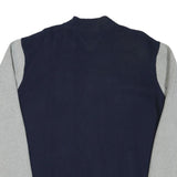 TOMMY HILFIGER Mens Blue & Grey Letterman Jacket XL Cotton Blend Knit