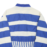 BOCCI Mens Blue & White Striped Button Jacket M Polyester Blend Casual Style