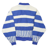 BOCCI Mens Blue & White Striped Button Jacket M Polyester Blend Casual Style