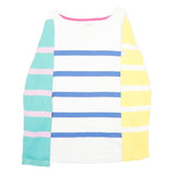 JOULES Womens White Blue & Pink Yellow Stripe Long Sleeve Crew Neck T-Shirt UK