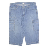 REWARD Mens Denim Blue Cargo Shorts XL W40 Casual Cotton Blend Pocket Design