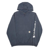 CARHARTT Mens Navy Blue Hoodie L Cotton Blend Pullover Casual Wear Street Style