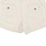 CARHARTT Womens Shorts Cream Casual Plain L W34 Cotton Blend Comfortable Fit