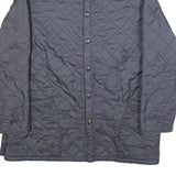 BARBOUR Mens Navy Blue Quilted Button Jacket XL Polyester Blend Classic