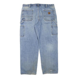 CARHARTT Mens Jeans Blue Regular Straight Denim Light W38 L30 Workwear Zip