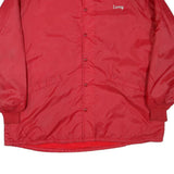 DUNBROOKE Mens Red Nylon Button Jacket 2XL Plain Coos County Shriner Embroidery