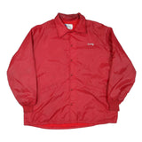 DUNBROOKE Mens Red Nylon Button Jacket 2XL Plain Coos County Shriner Embroidery