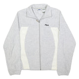 FILA Womens Grey & Cream Zip Jacket S Polyester Sports Casual Lightweight