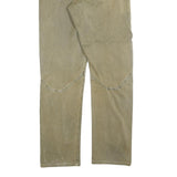 Mens Beige Cotton Blend Regular Fit Zip Closure Trousers W30 L32 Casual Pants